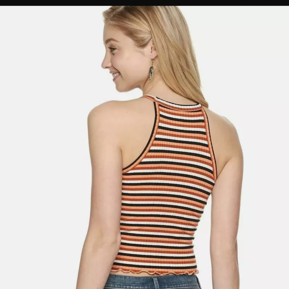 Mudd striped stretch A-neckline Striped Halter Top